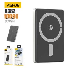 ASPOR A382 Wireless Magnetic Portable Mini 10000mAh, 37Wh Wireless Power Bank